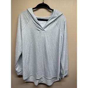 SONOMA Goods for Life‎ Powder Blue Heathered V-Neck Hoodie Pullover XL